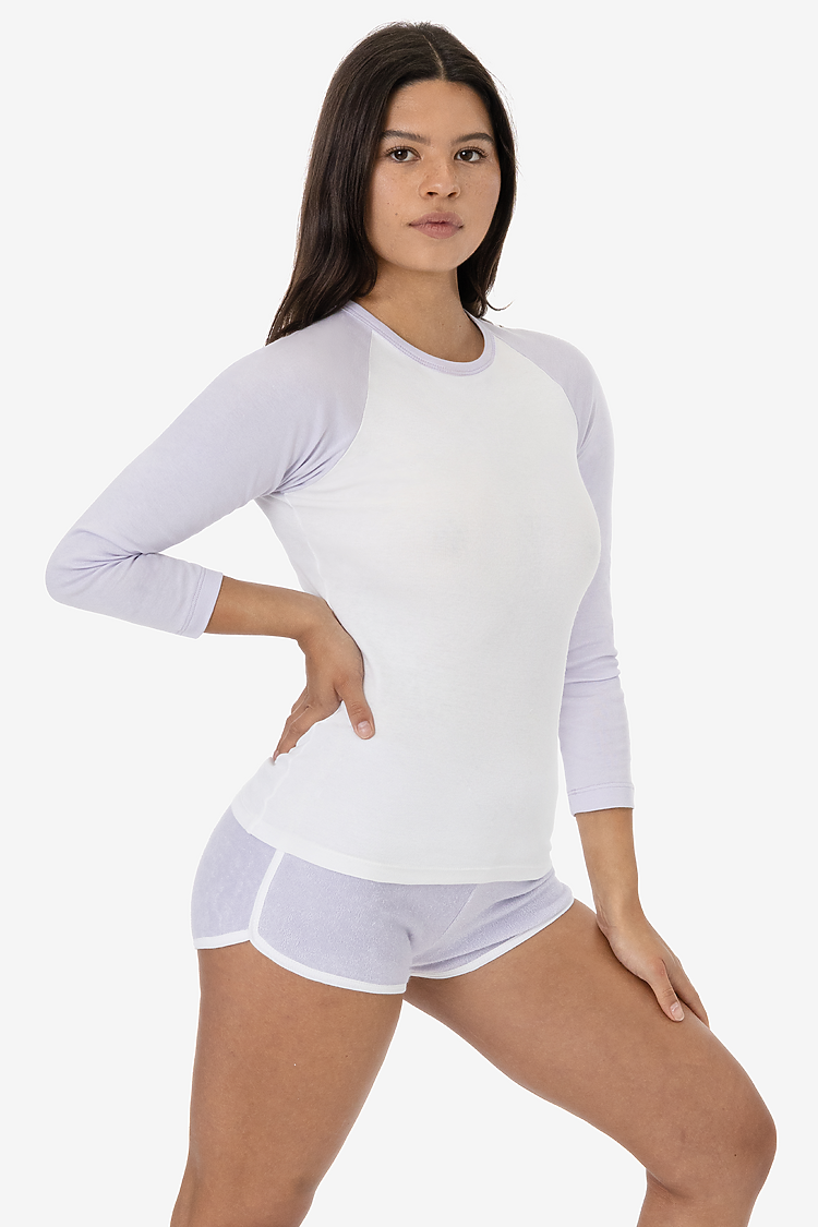 Baby Rib Long Sleeve Raglan White/Taro