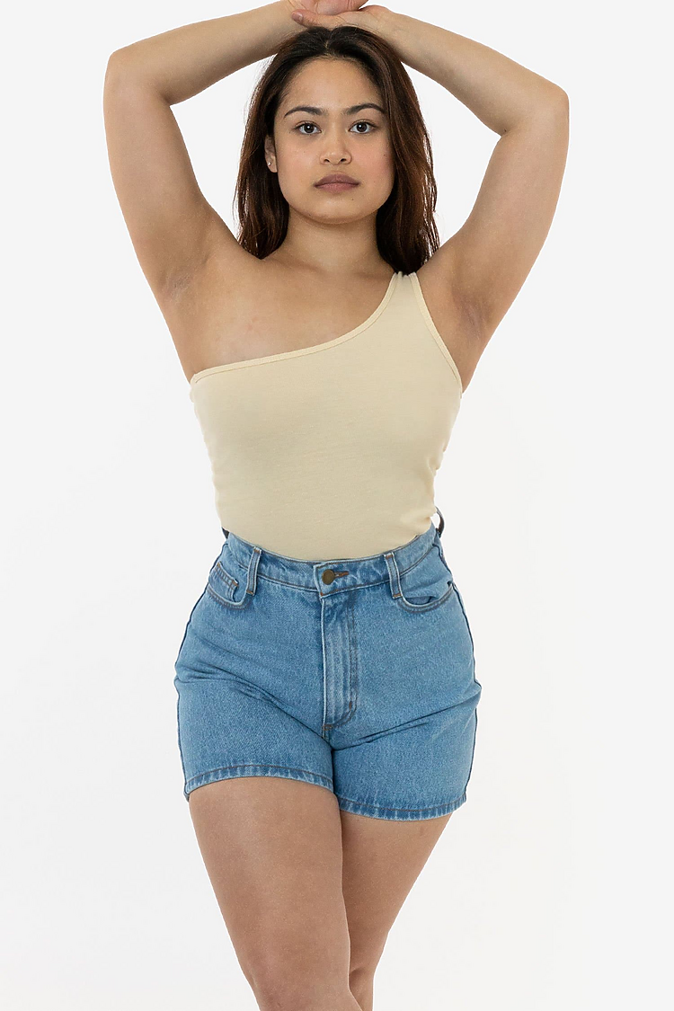 Baby Rib one sholder top CREME