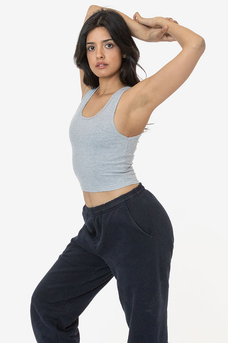 Baby Rib Crop Tank HEATHER GREY