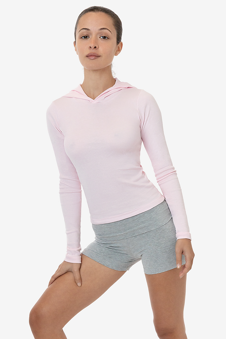 Baby Rib Long Sleeve Hoodie LIGHT PINK