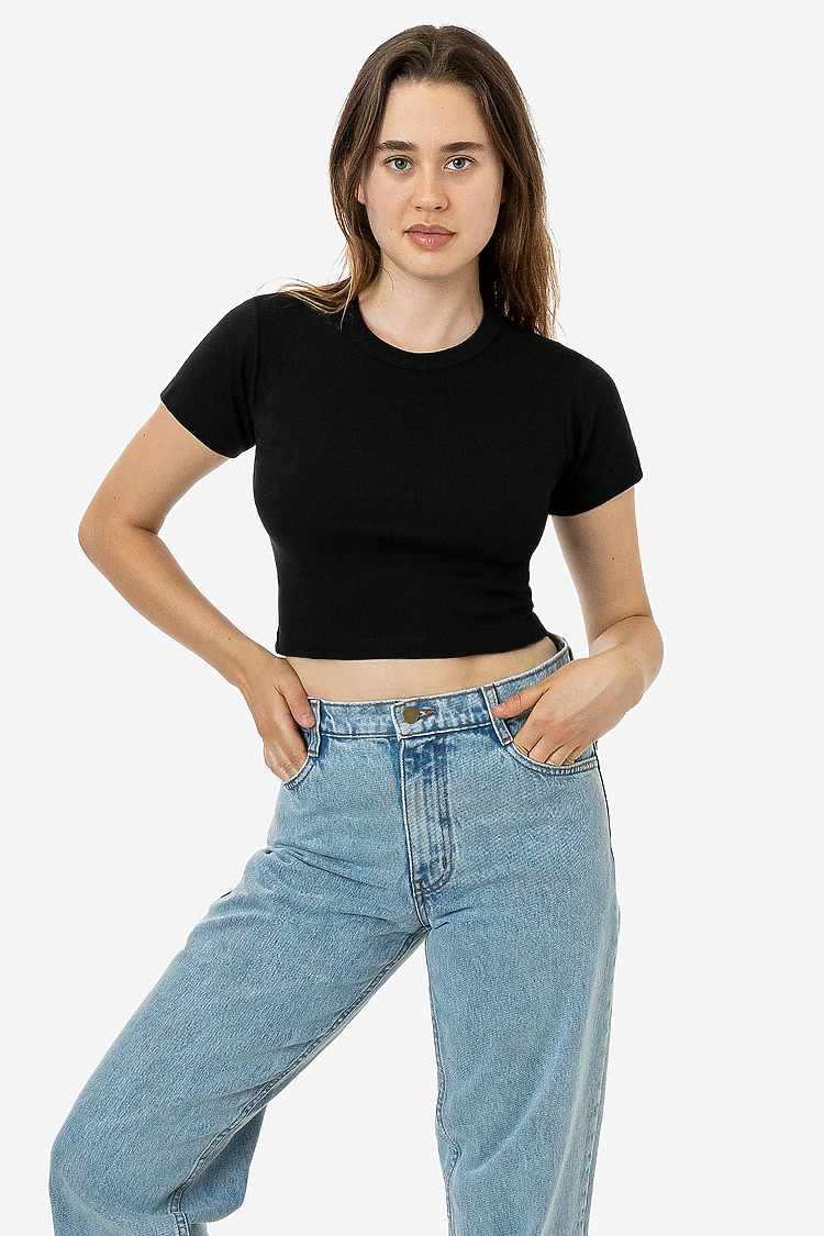 Baby Rib Mid-Length Crewneck Black