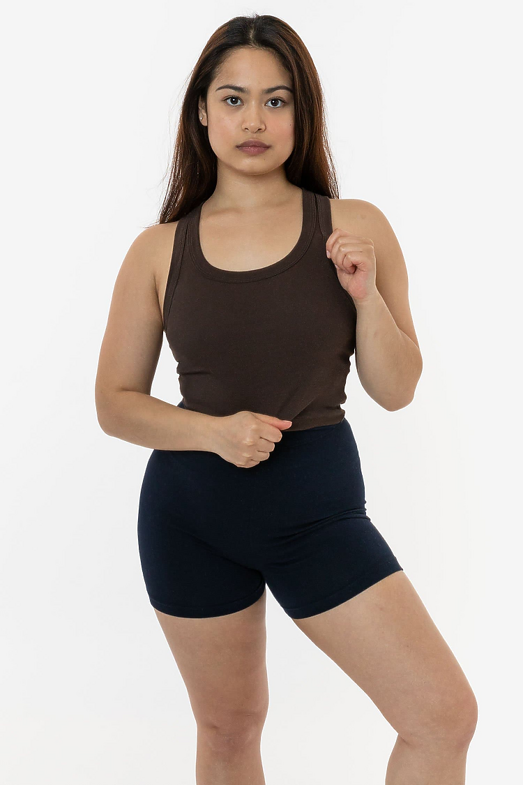 Sporty Baby Rib Crop Tank BROWN