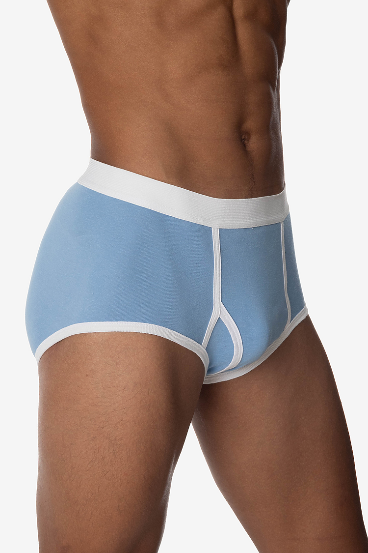 Baby Rib Brief Baby Blue/White