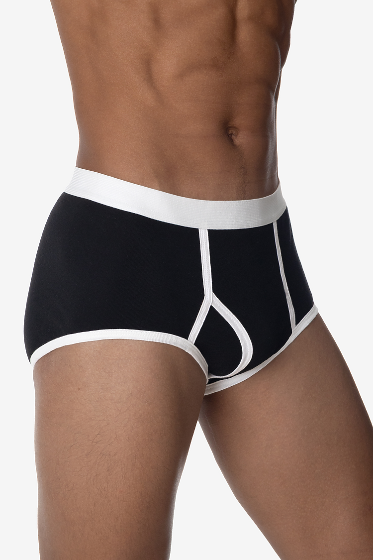 Baby Rib Brief Black/White