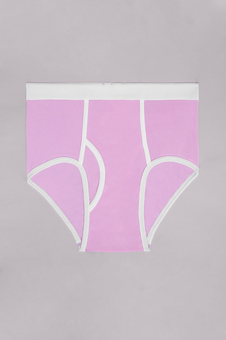 Baby Rib Brief Baby Pink/White