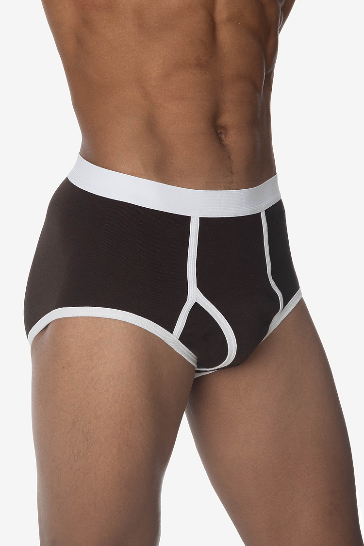 Baby Rib Brief Brown/White