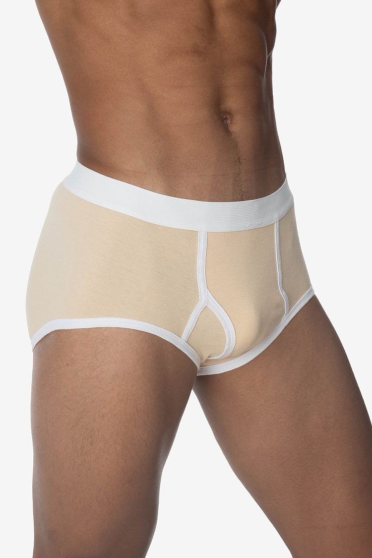 Baby Rib Brief Creme/White