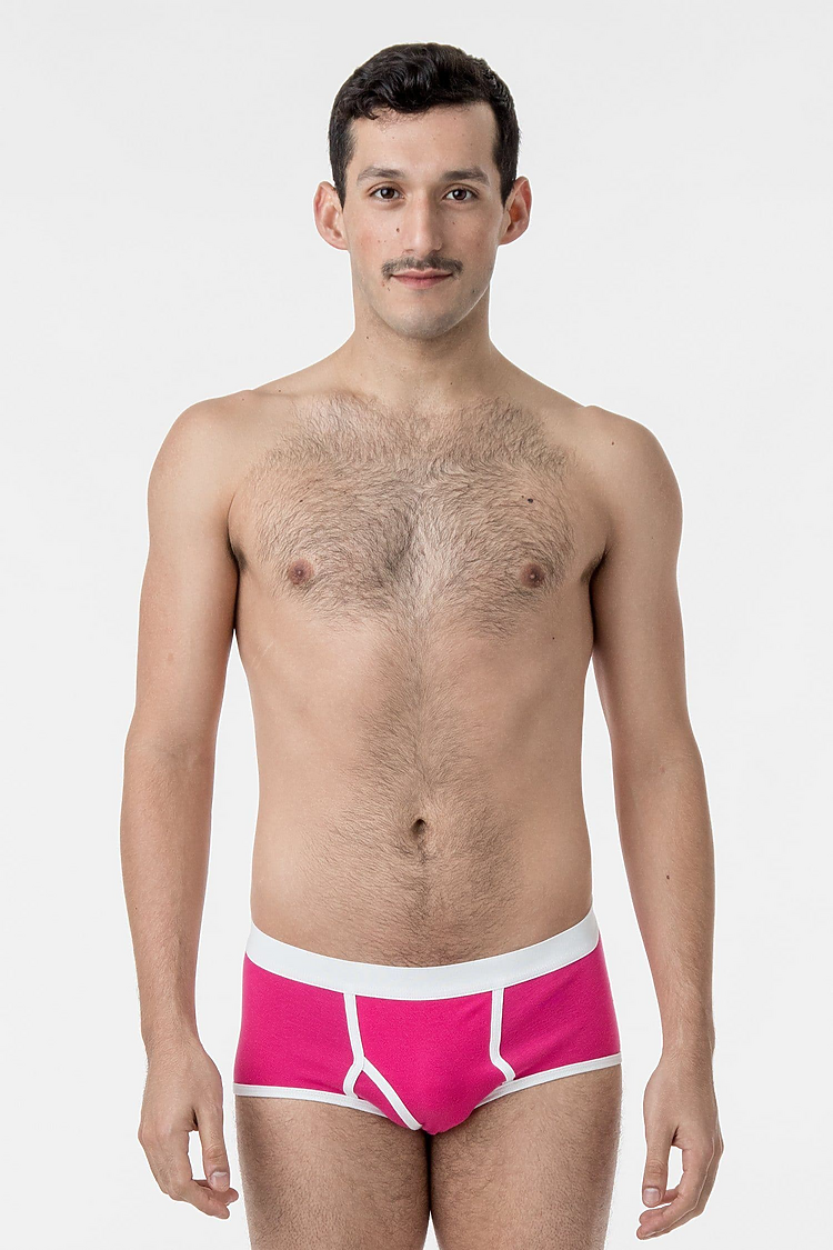 Baby Rib Brief Fuchsia/White