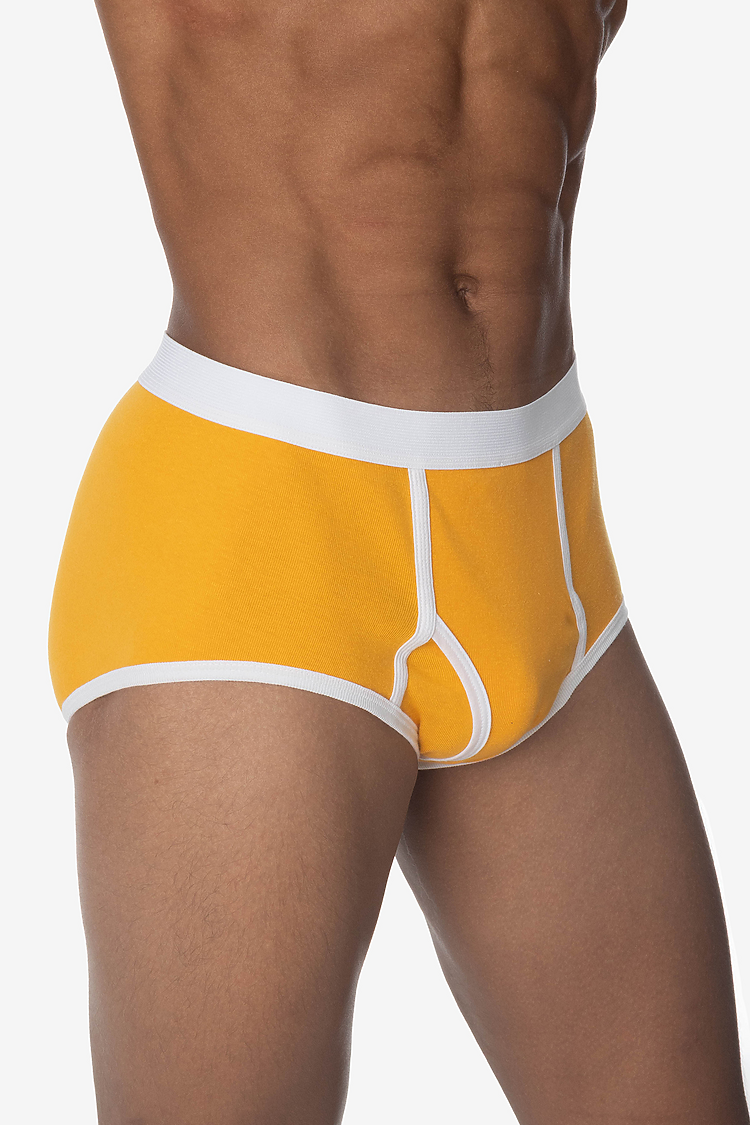 Baby Rib Brief Gold/White