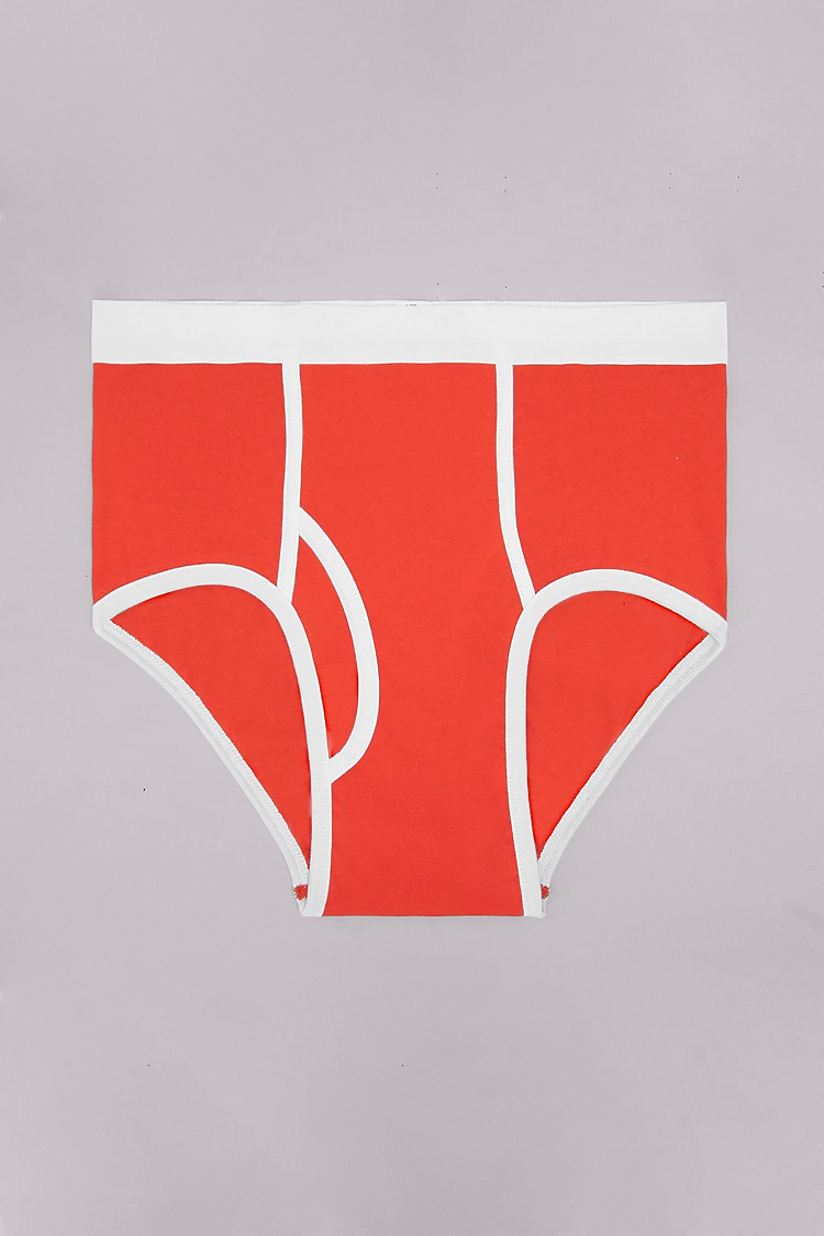 Baby Rib Brief Orange/White