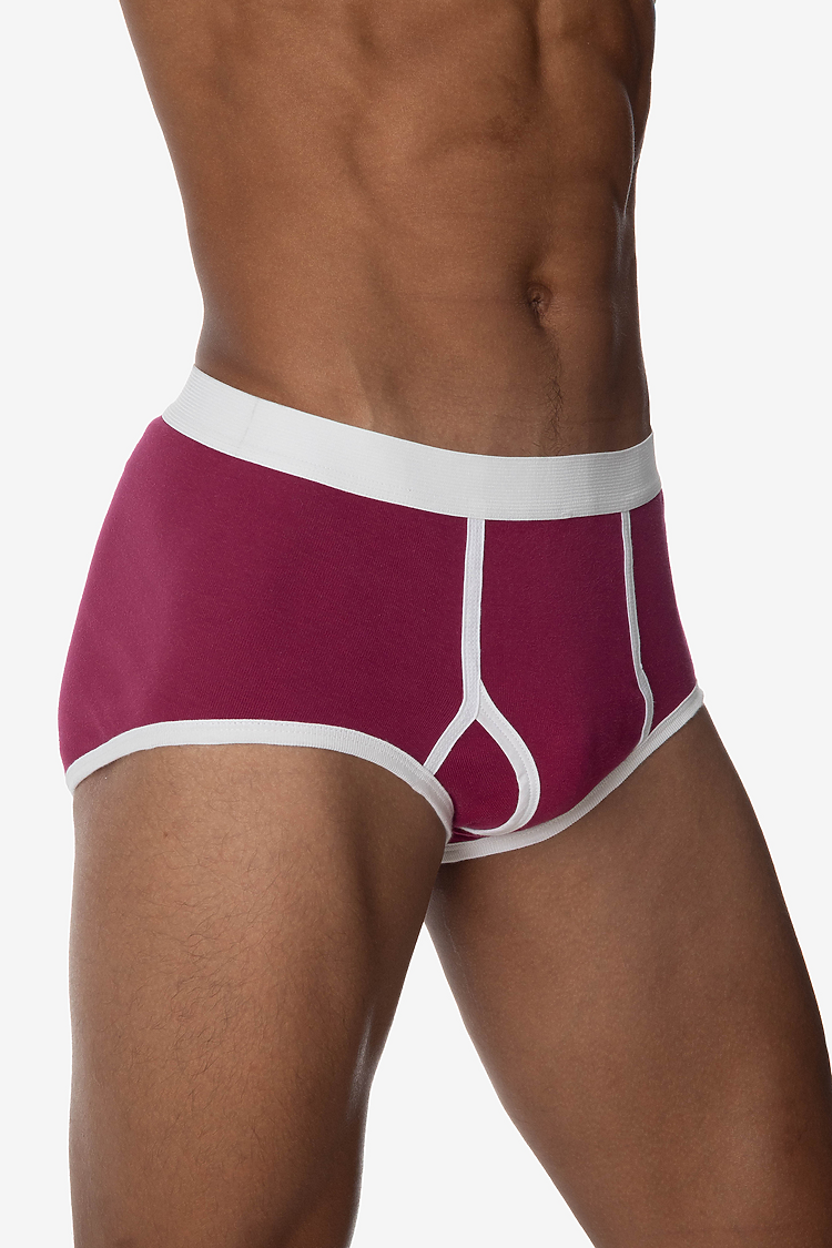 Baby Rib Brief Ruby/White