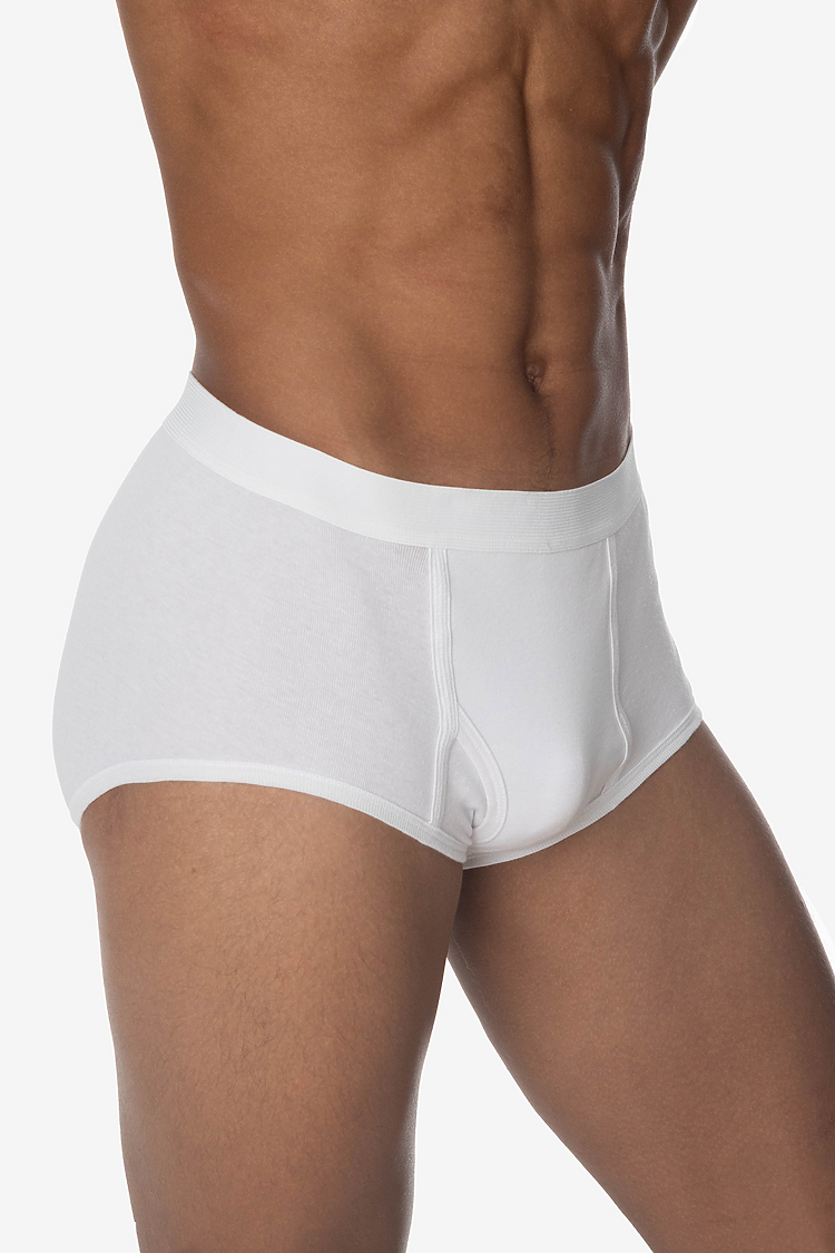 Baby Rib Brief White/White