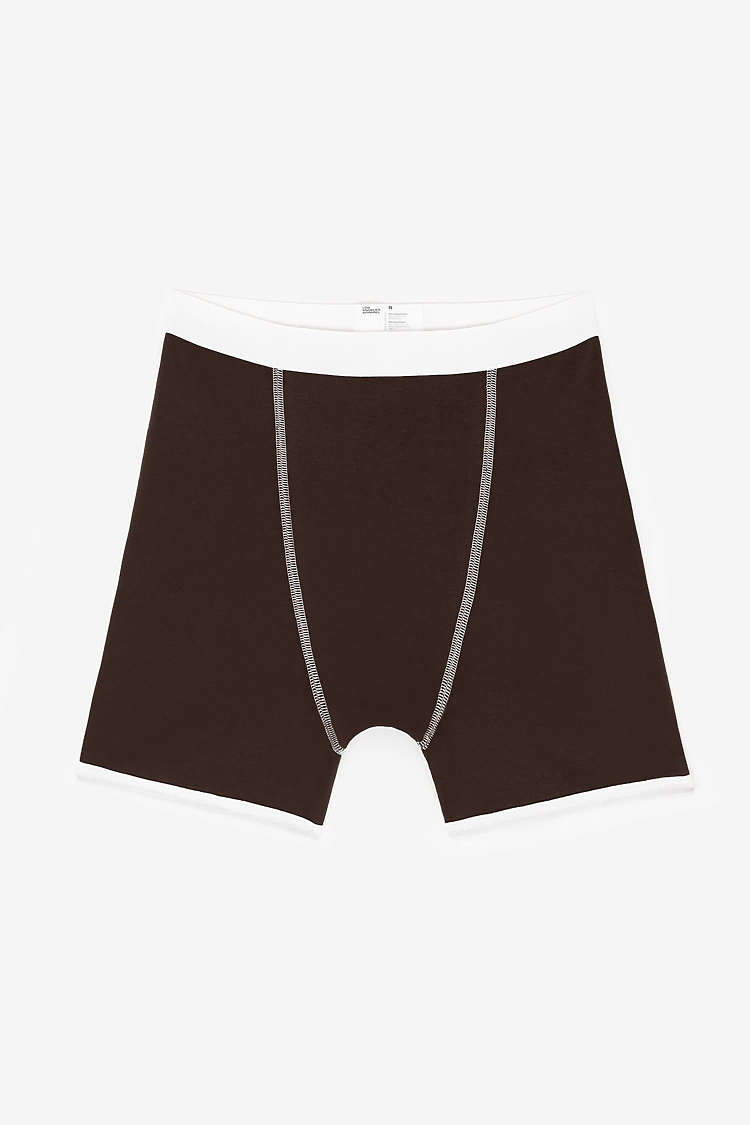 Baby Rib Boxer Brief Brown/White