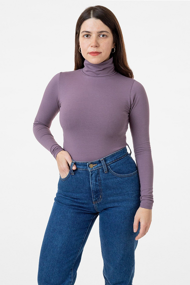 Cotton Spandex Turtleneck AMETHYST