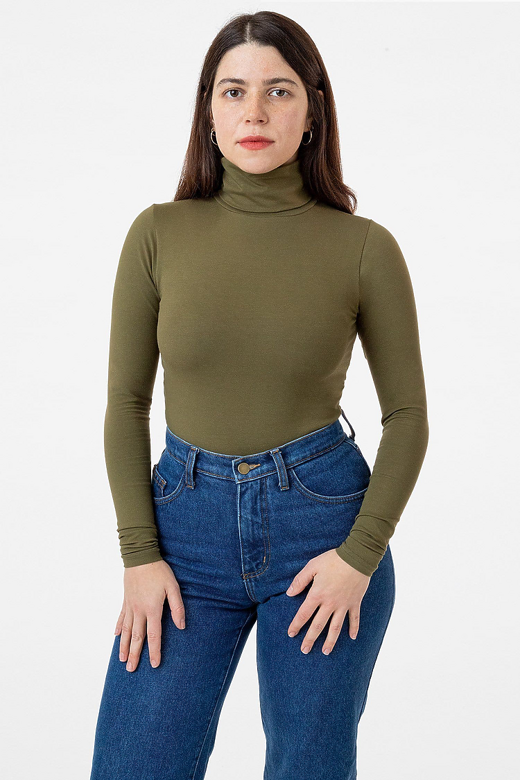 Cotton Spandex Turtleneck Juniper