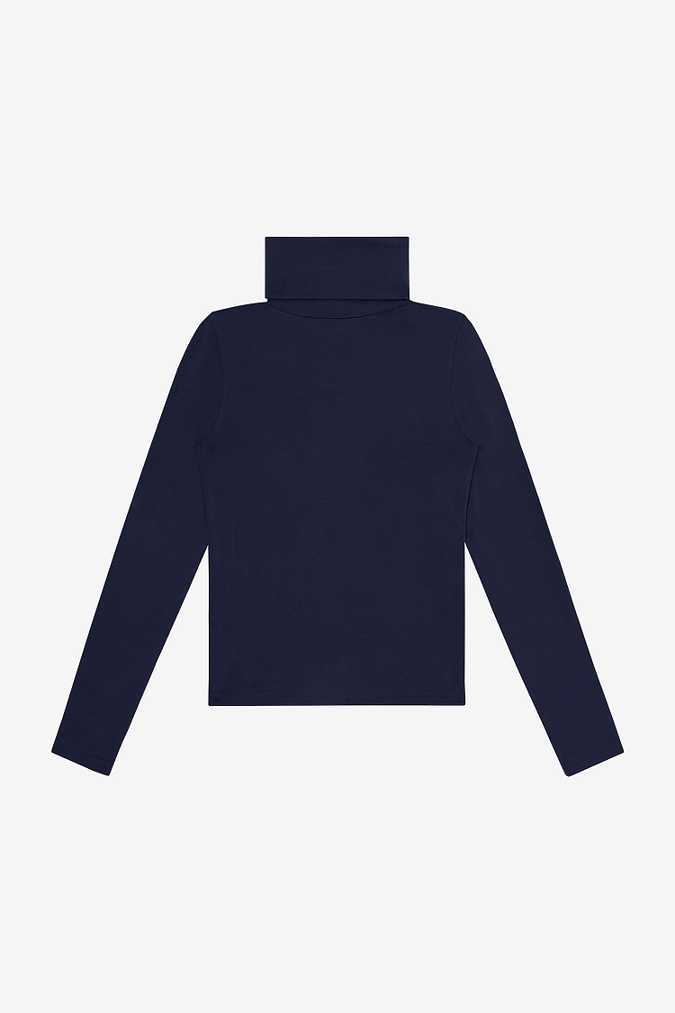 Cotton Spandex Turtleneck MIDNIGHT NAVY