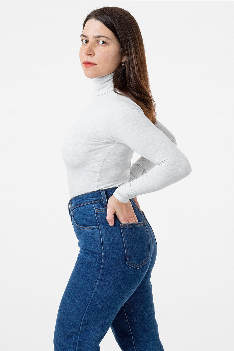 Cotton Spandex Turtleneck White