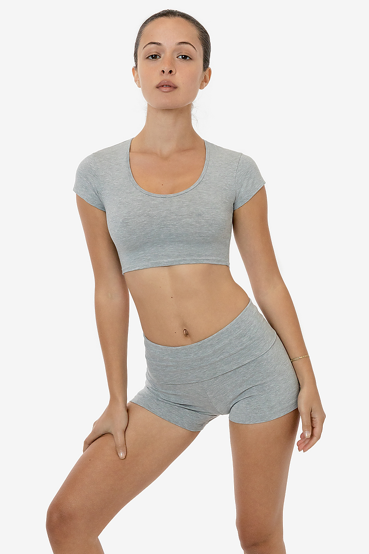 Garment Dye Micro Crop Tee HEATHER GREY