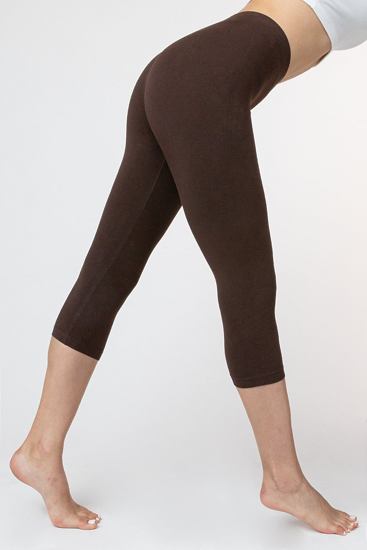 Cotton Spandex GD Crop Leg CHOCOLATE