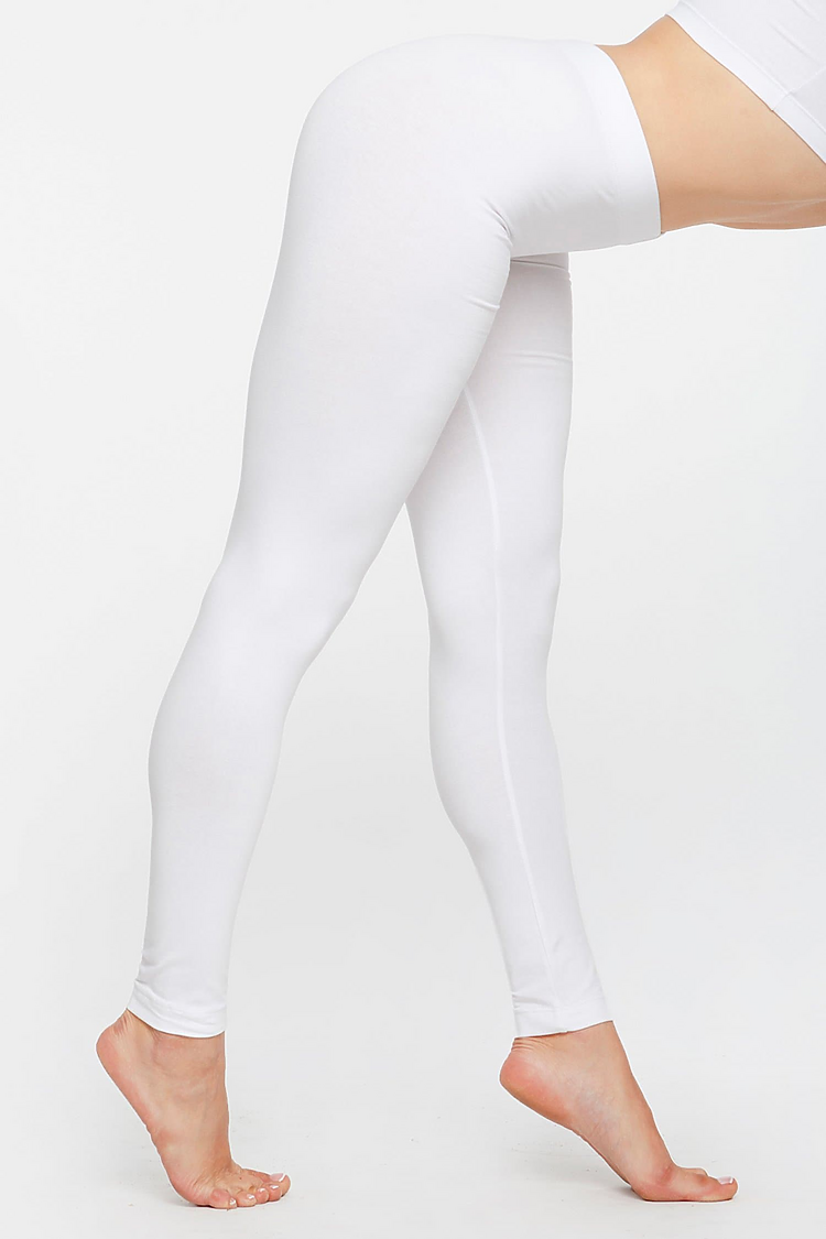 Cotton Spandex Jersey Legging White