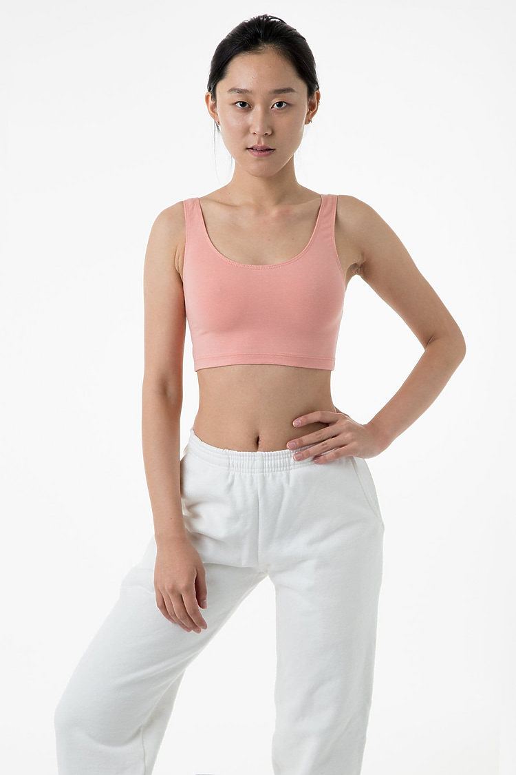 Ctn Spndx TankCrop Top Peach Beach