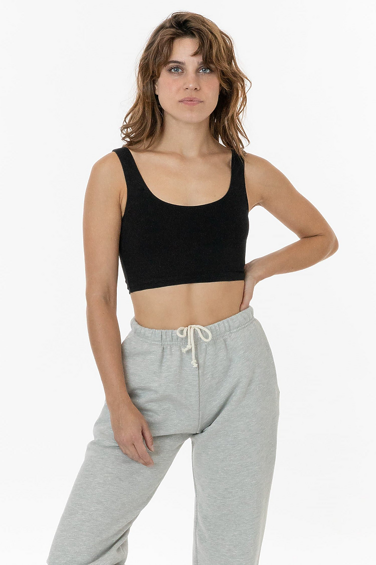 Ctn Spndx Tank Crop Top Black