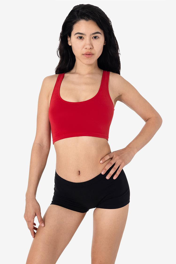 Ctn Spndx Tank Crop Top Classic Red
