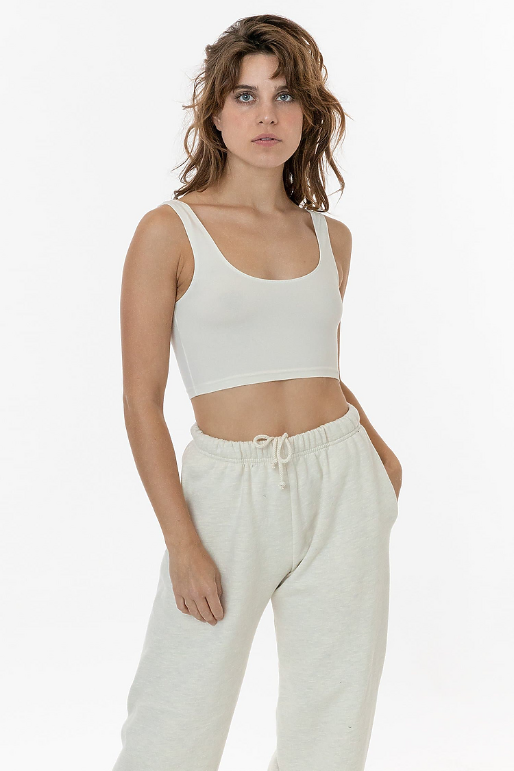 Ctn Spndx Tank Crop Top CREME