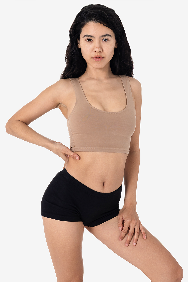 Ctn Spndx Tank Crop Top KHAKI