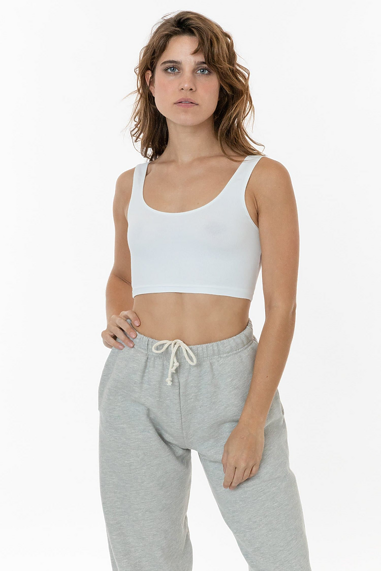 Ctn Spndx Tank Crop Top White