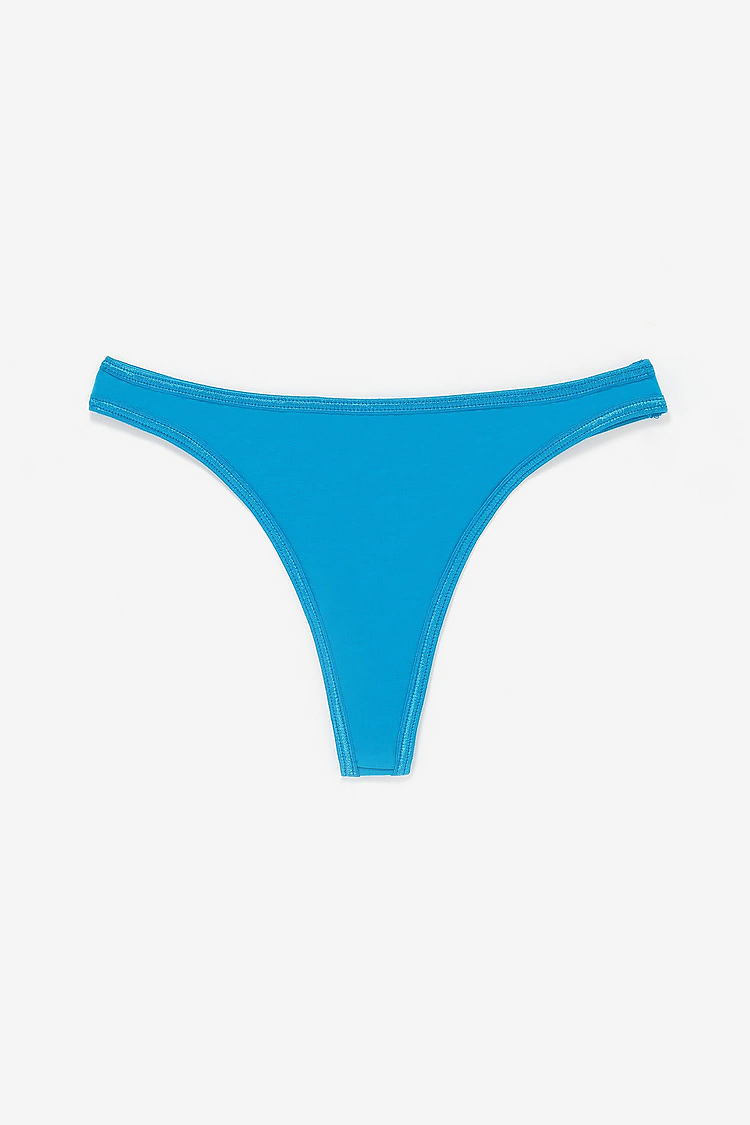 Ctn Spandex Thong Panty BRIGHT BLUE