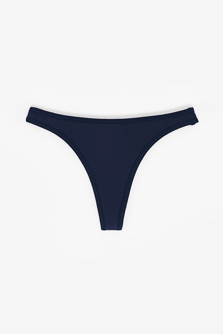 Ctn Spandex Thong Panty MIDNIGHT NAVY