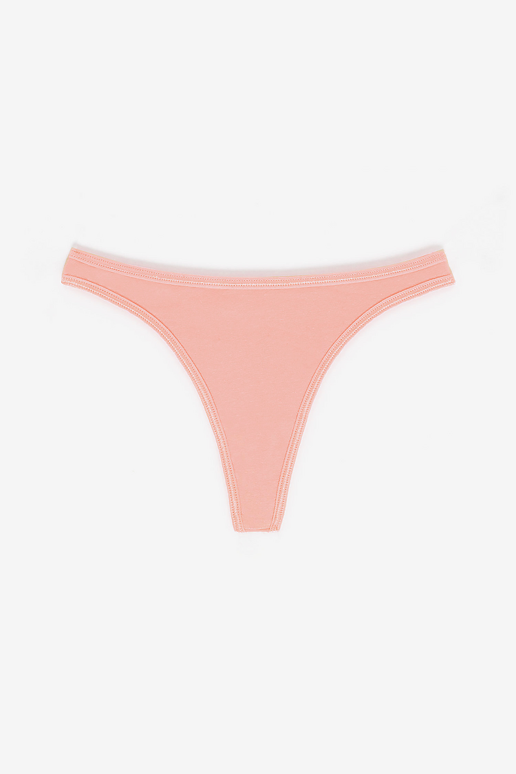 Ctn Spandex Thong Panty Peach Beach