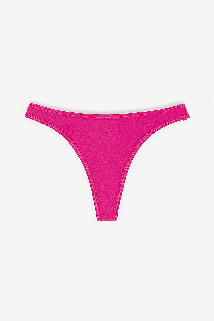 Ctn Spandex Thong Panty Red Violet