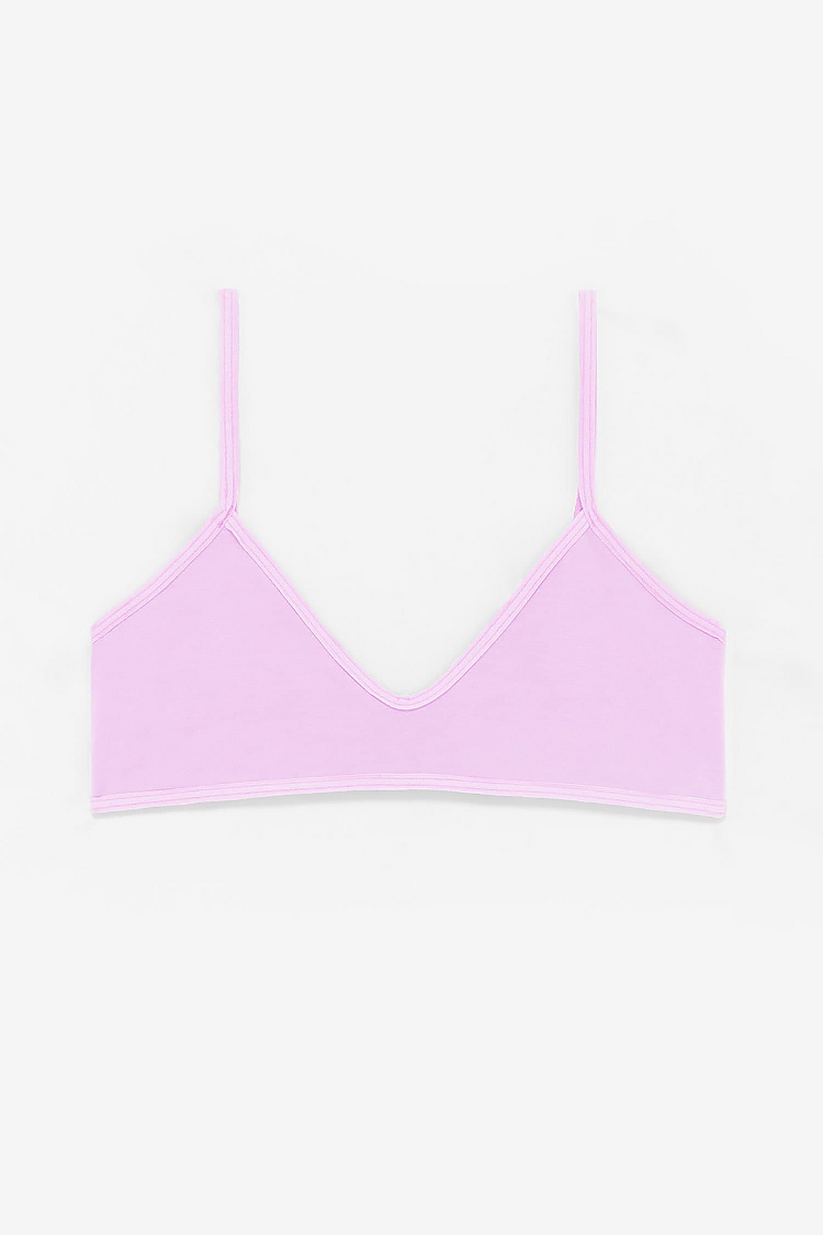 Cnt Spndx Spaghetti Bralette Candy Pink