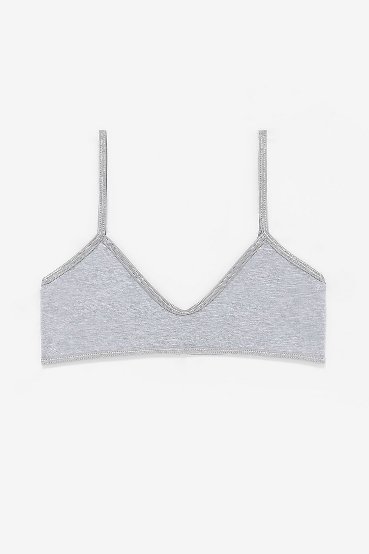 Cnt Spndx Spaghetti Bralette HEATHER GREY