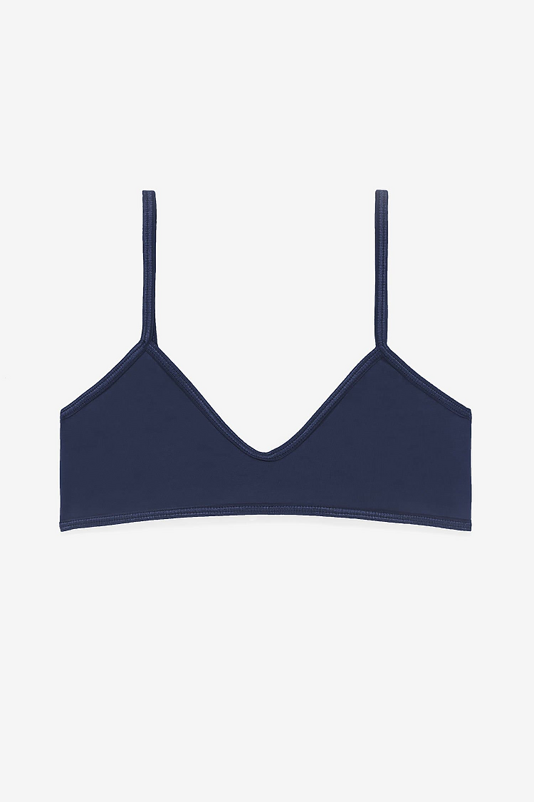 Cnt Spndx Spaghetti Bralette Midnight Navy