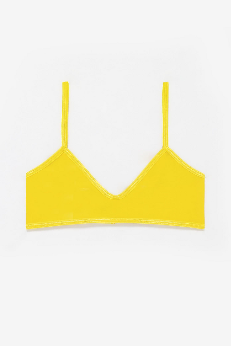 Cnt Spndx Spaghetti Bralette Primary Yellow