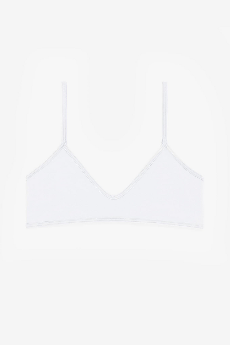 Cnt Spndx Spaghetti Bralette White