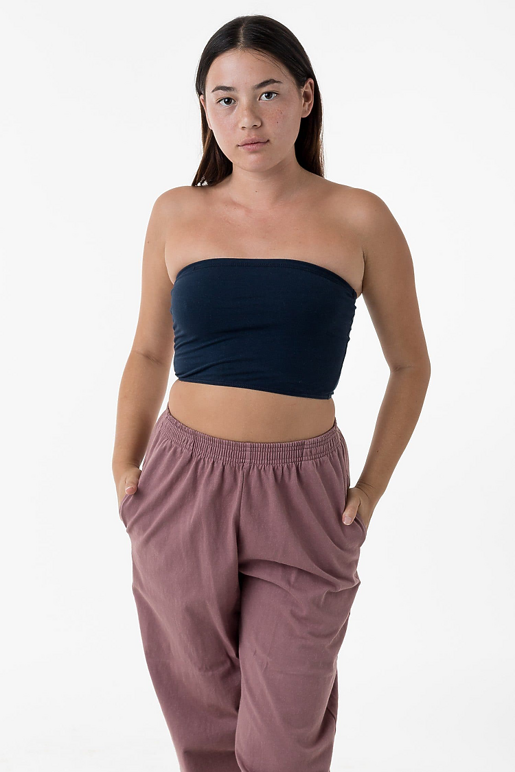 Cnt Spndx Tube Crop Top Midnight Navy