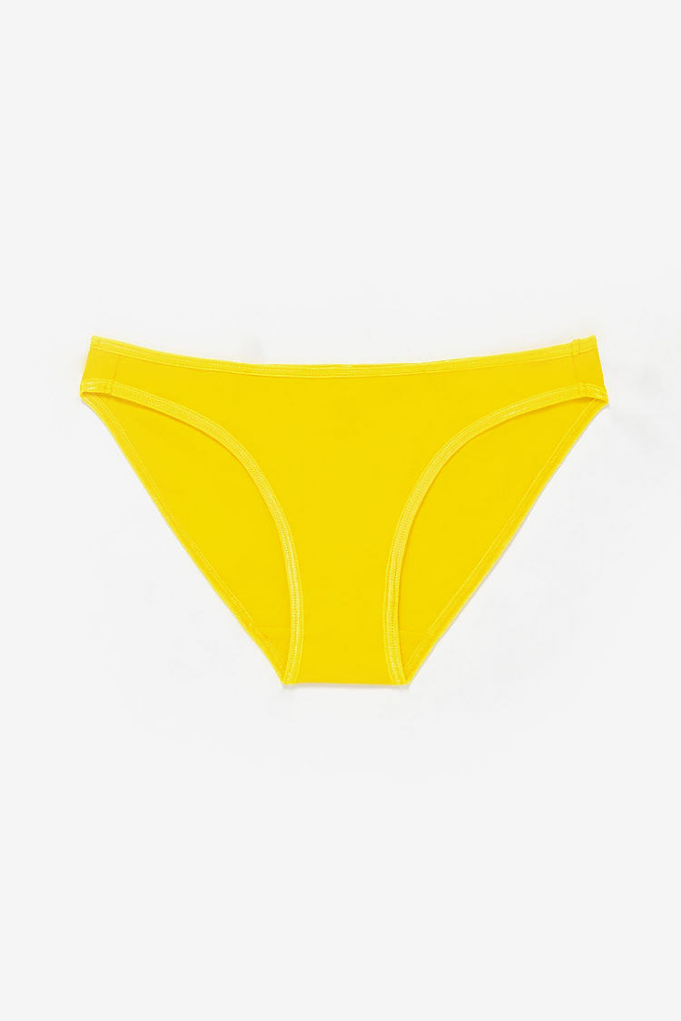 Cotton Spandex Bikini Panty Primary Yellow