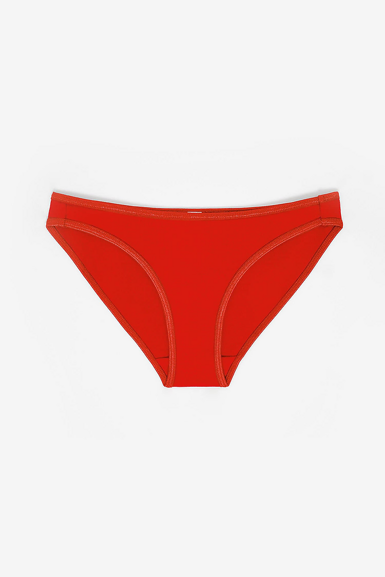 Cotton Spandex Bikini Panty Red Orange