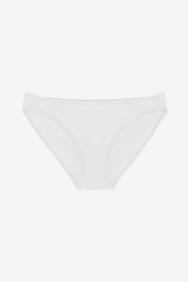 Cotton Spandex Bikini Panty White