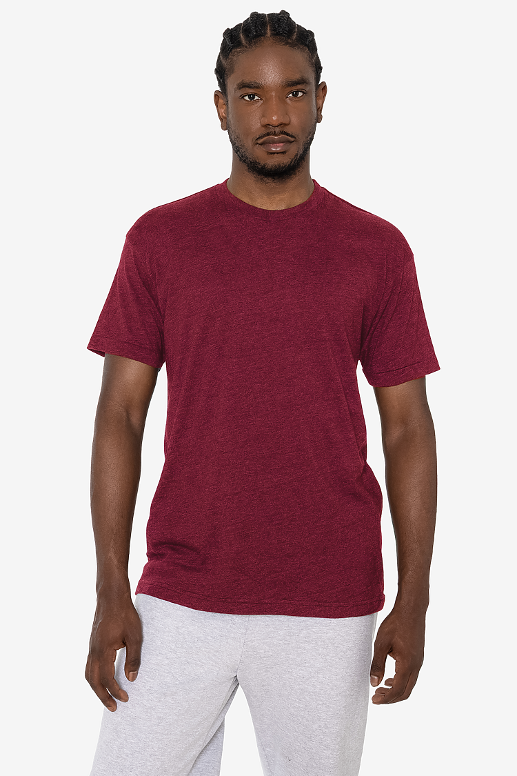 S/S Cotton-Poly Crew 3.8 oz HEATHER CRANBERRY