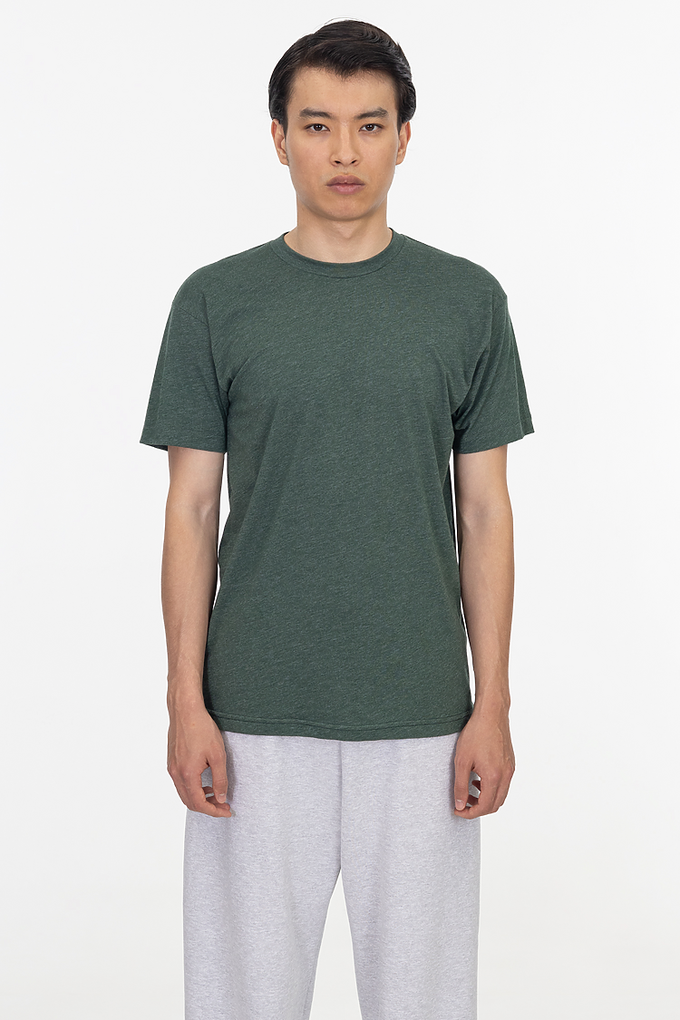 S/S Cotton-Poly Crew 3.8 oz HEATHER FOREST