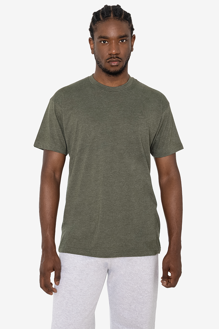 S/S Cotton-Poly Crew 3.8 oz HEATHER LIEUTENANT