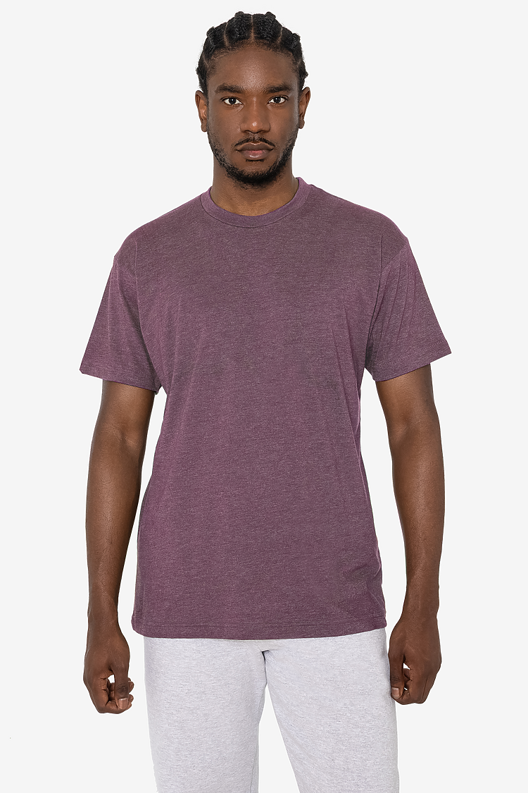 S/S Cotton-Poly Crew 3.8 oz HEATHER PLUM