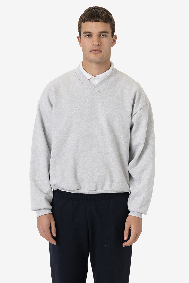 Heavy Fleece V-Neck Sweatshirt Ash