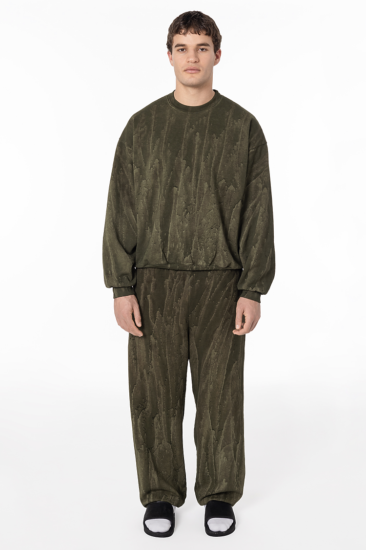 14oz Fleece Sweatpant Drip Dye OLIVE