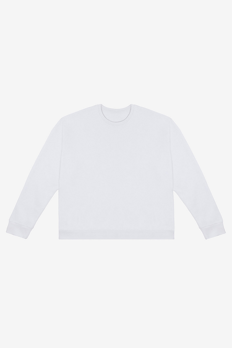 10oz Fleece Crew Pullover White